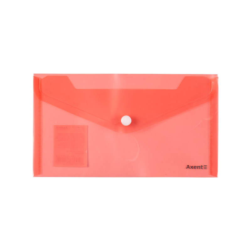 Папка-конверт на кнопці Axent 1414-20-A, DL, прозора, асортимент кольорів